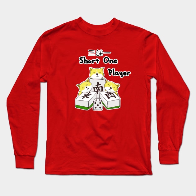mahjong game party_cat short one player Long Sleeve T-Shirt by jessie848v_tw